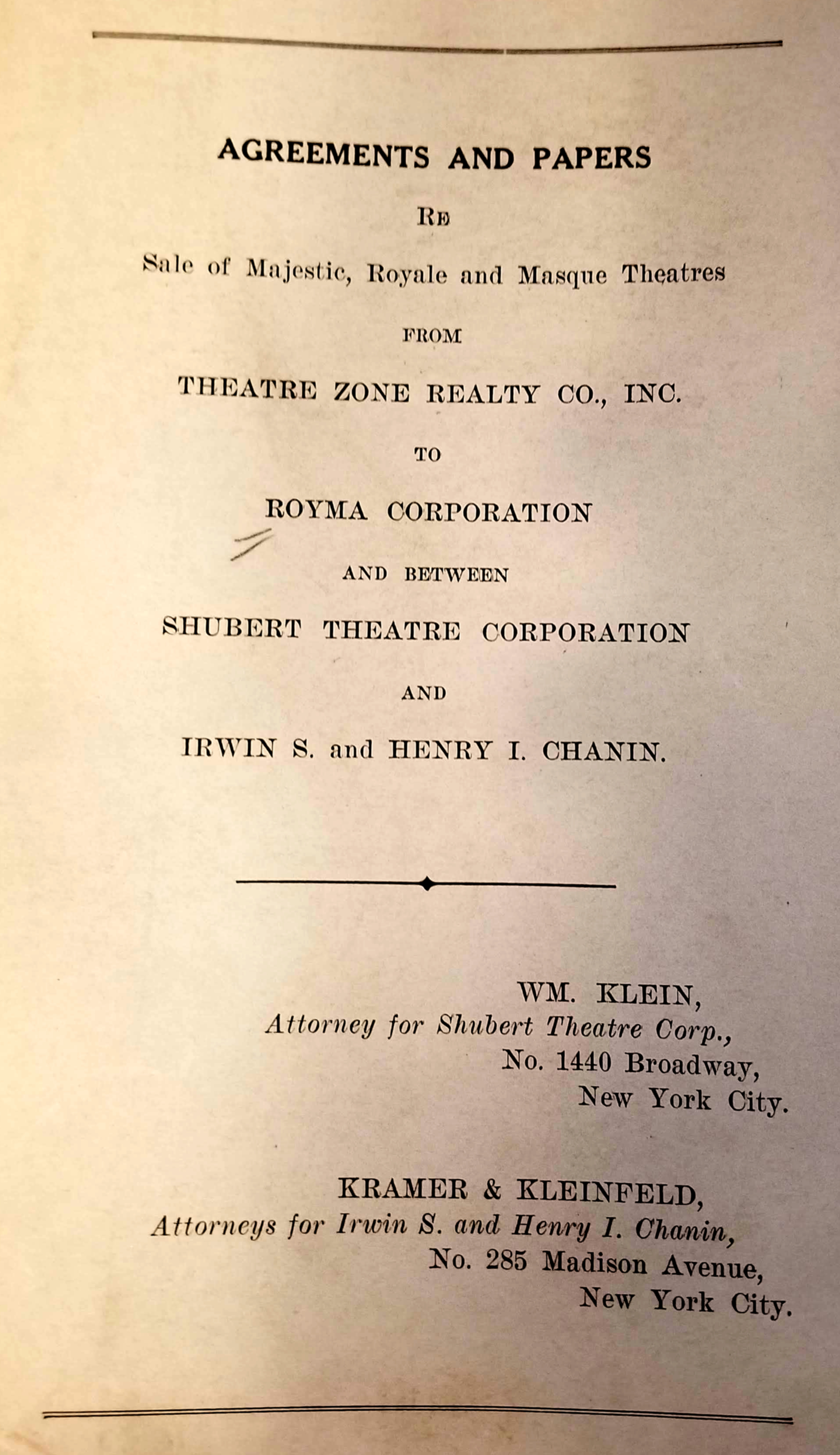 1927 Royma Agreement