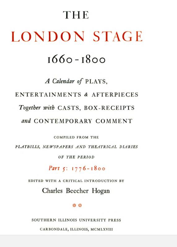 London Stage Title